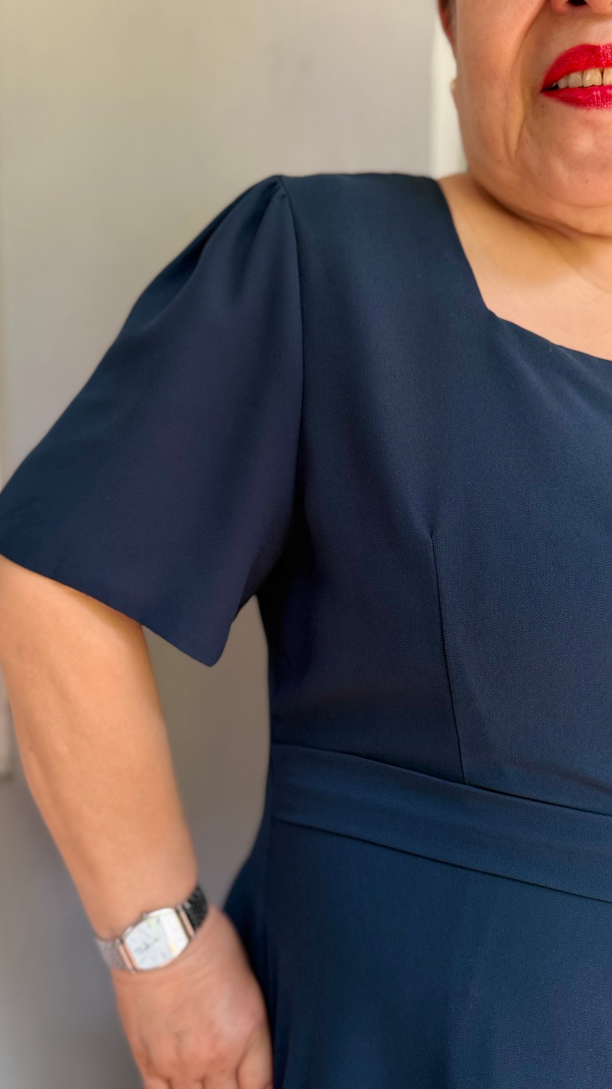 Nellie Chiffon Dress - Marine Blue